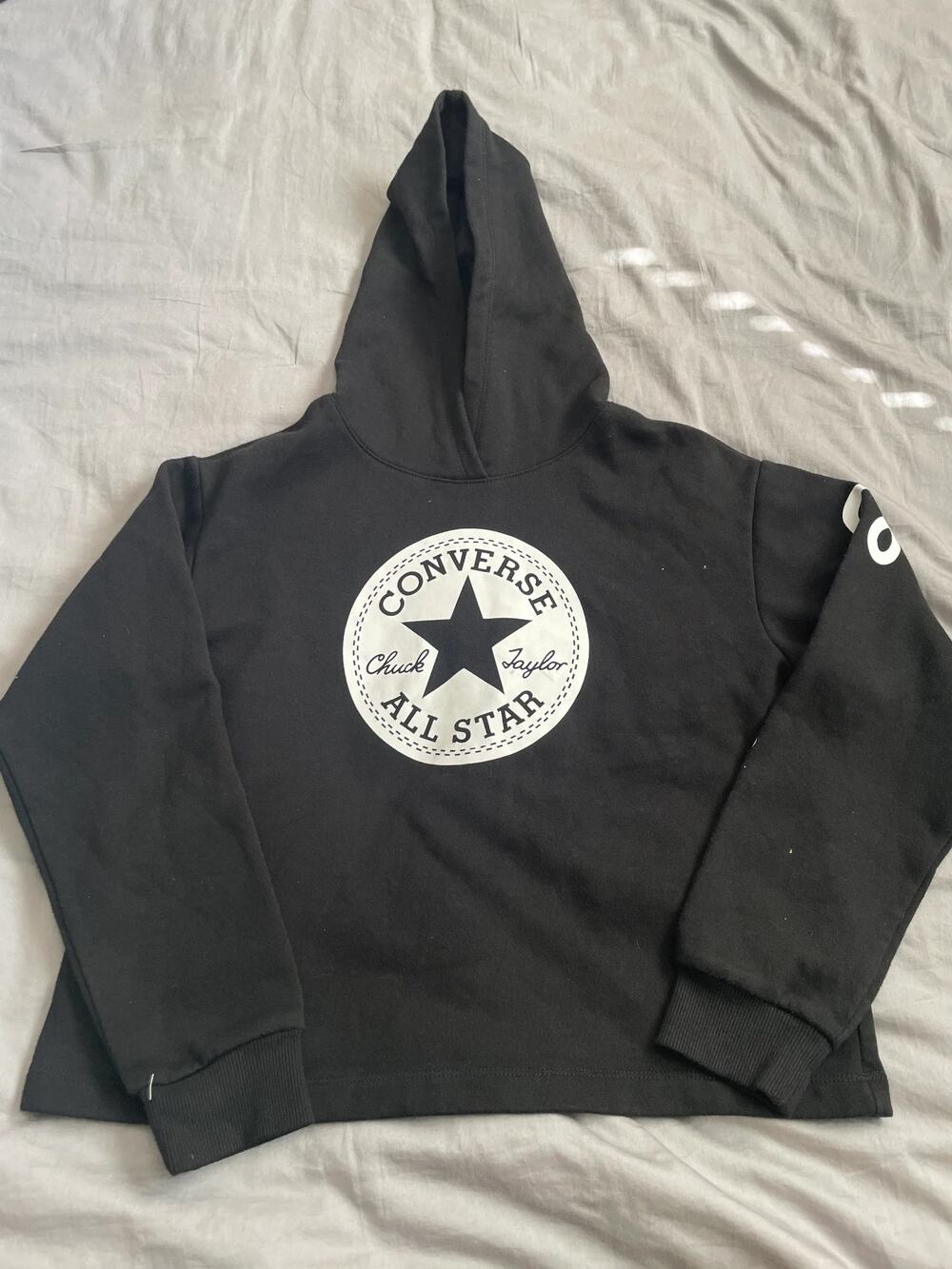 Converse Black Cropped Hoodie XS / Youth Large –